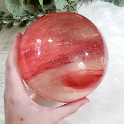 XL Cherry Quartz Sphere - 135mm #7 - Crystal Happenings