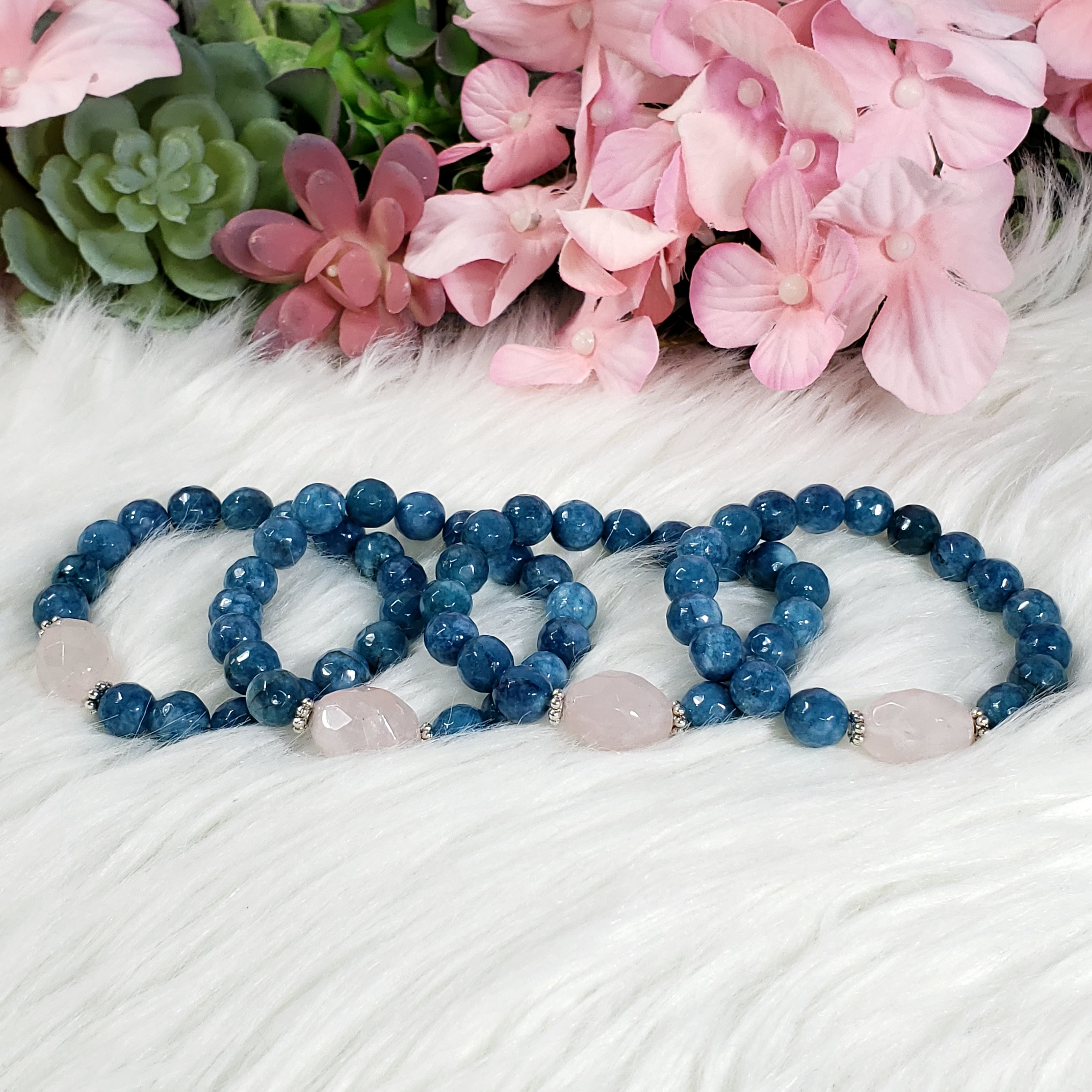 Heart Chakra Rose Quartz Bracelet - Earth Healing Stones