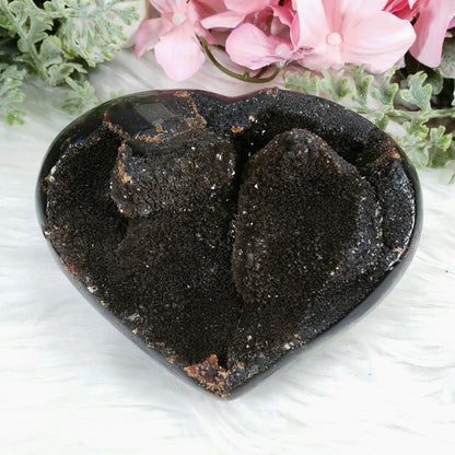 Septarian Druzy 126mm Heart  VIDEO LISTING - Crystal Happenings