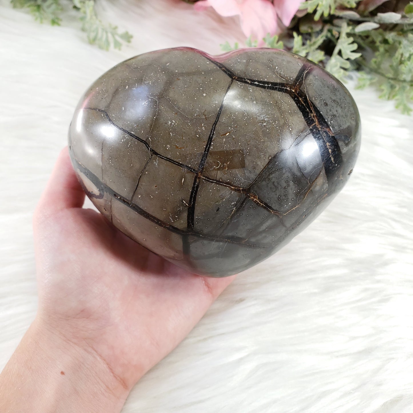 Septarian Druzy 126mm Heart  VIDEO LISTING - Crystal Happenings