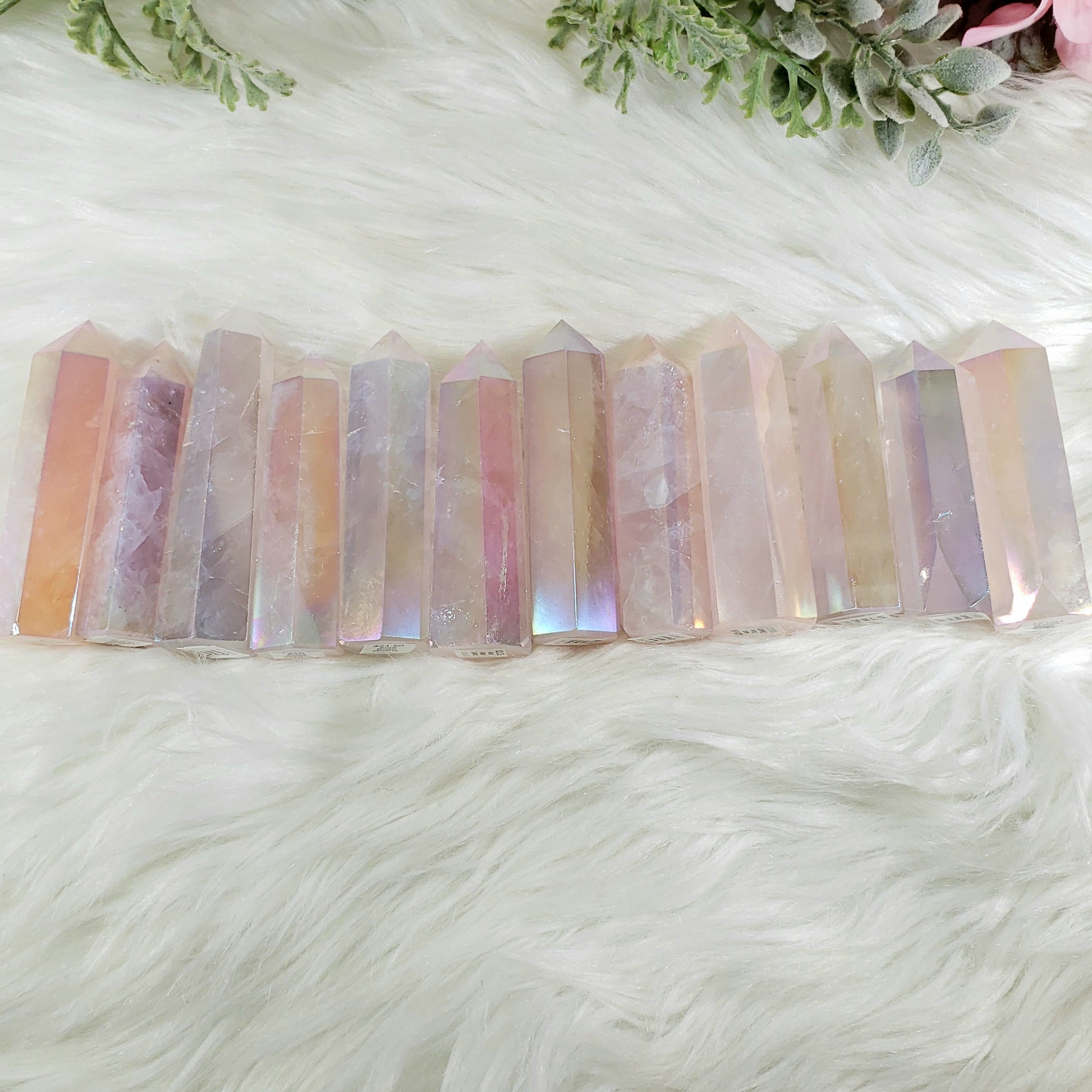 Aura Rose Quartz Points - Crystal Happenings