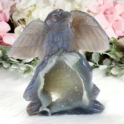 Druzy Agate Eagle VIDEO LISTING - Crystal Happenings