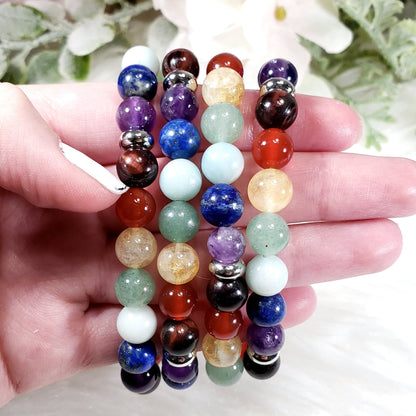 Fancy Chakra 8mm Bracelet - Crystal Happenings