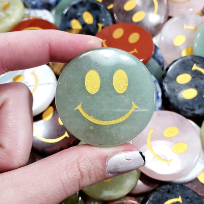 Green Aventurine Crystal Smiley Face