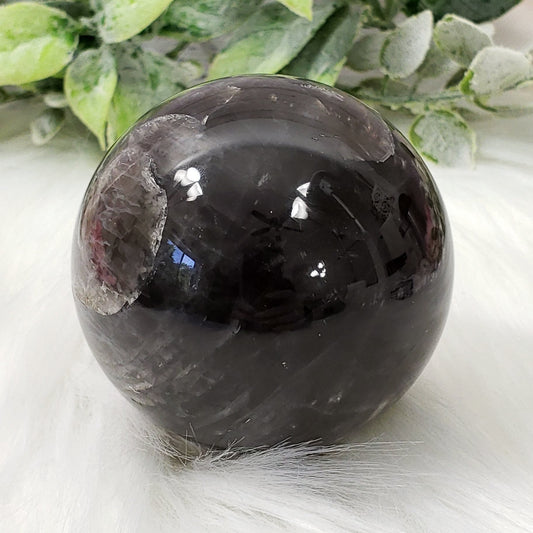 Black Moonstone 63mm Sphere - Crystal Happenings