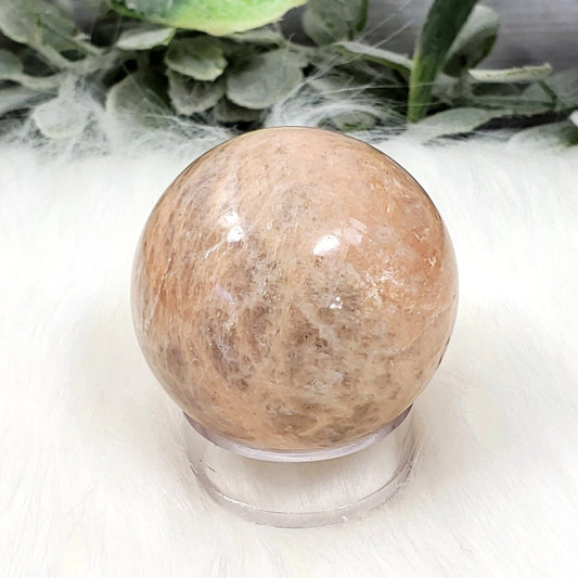 Peach Moonstone 42mm Sphere - Crystal Happenings