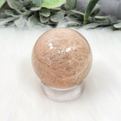 Peach Moonstone 42mm Sphere - Crystal Happenings