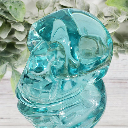 Aqua Obsidian Skull - AQSK 2 - Crystal Happenings