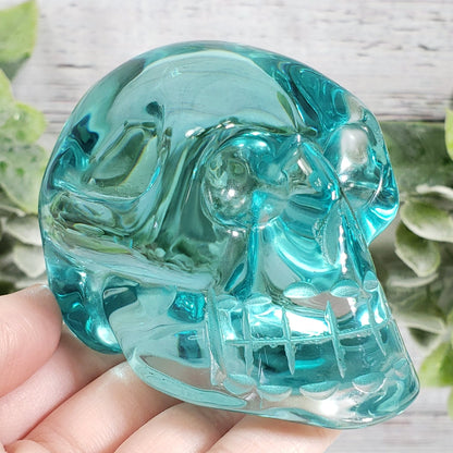 Aqua Obsidian Skull - AQSK 2 - Crystal Happenings