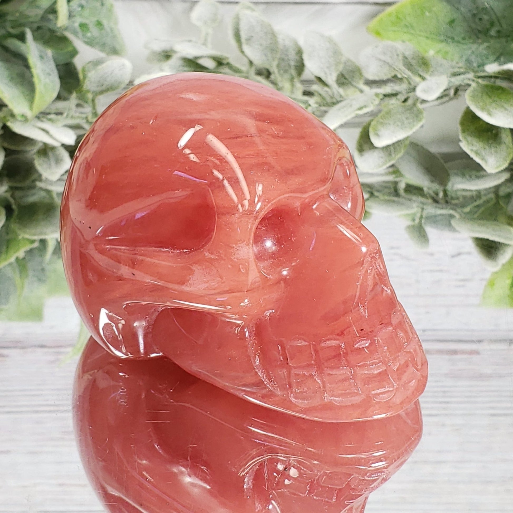 Cherry Quartz Skull  Medium 2 VIDEO Listing - Crystal Happenings