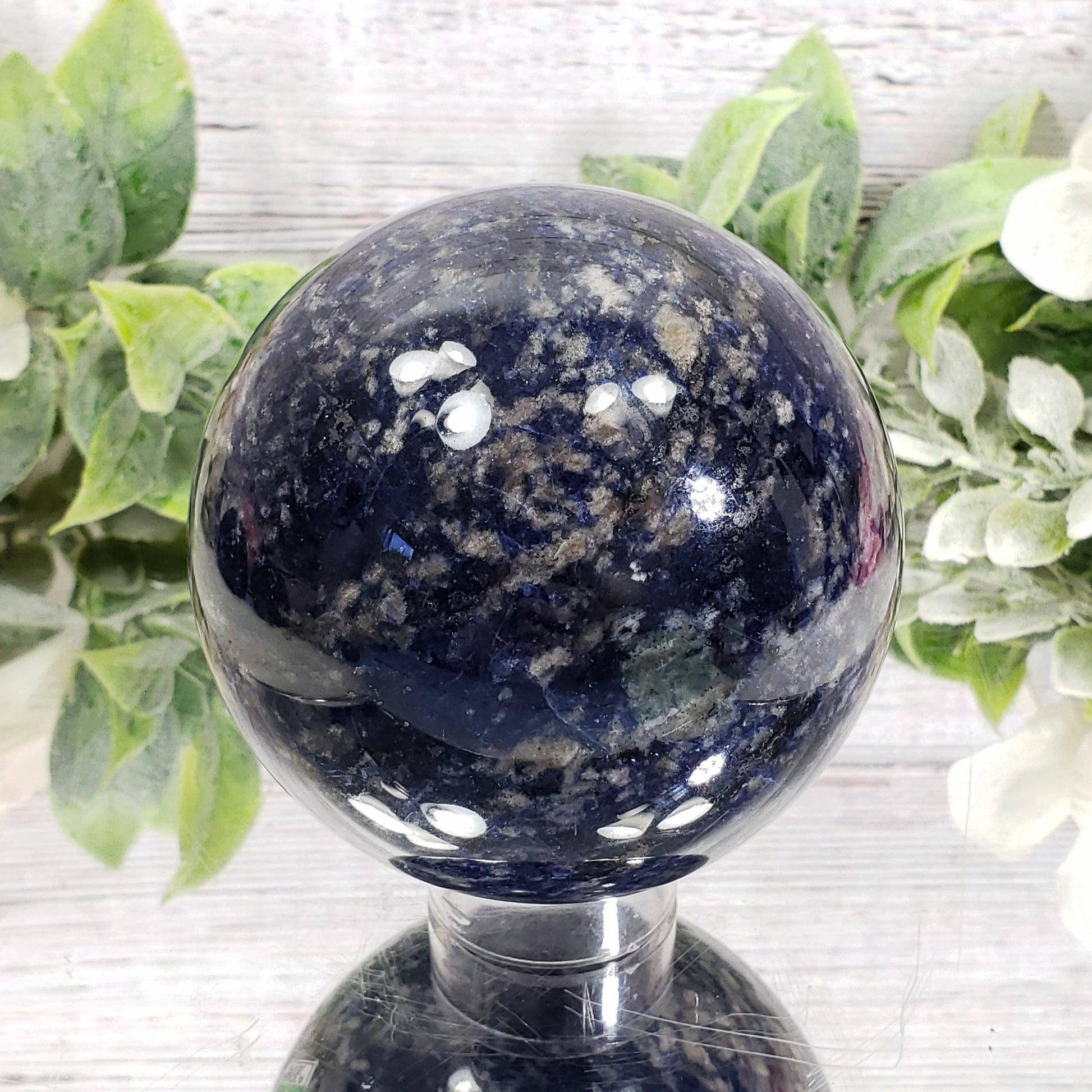 Sodalite Premium AA 83mm Sphere - S+AA+ - Crystal Happenings