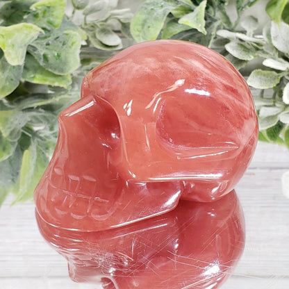 Cherry Quartz Skull VIDEO LISTING Large - Crystal Happenings