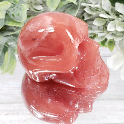 Cherry Quartz Skull VIDEO LISTING Large - Crystal Happenings