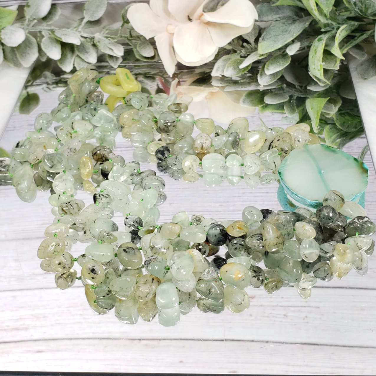 Prehnite & Epidote Mutli-Strand Necklace - Crystal Happenings