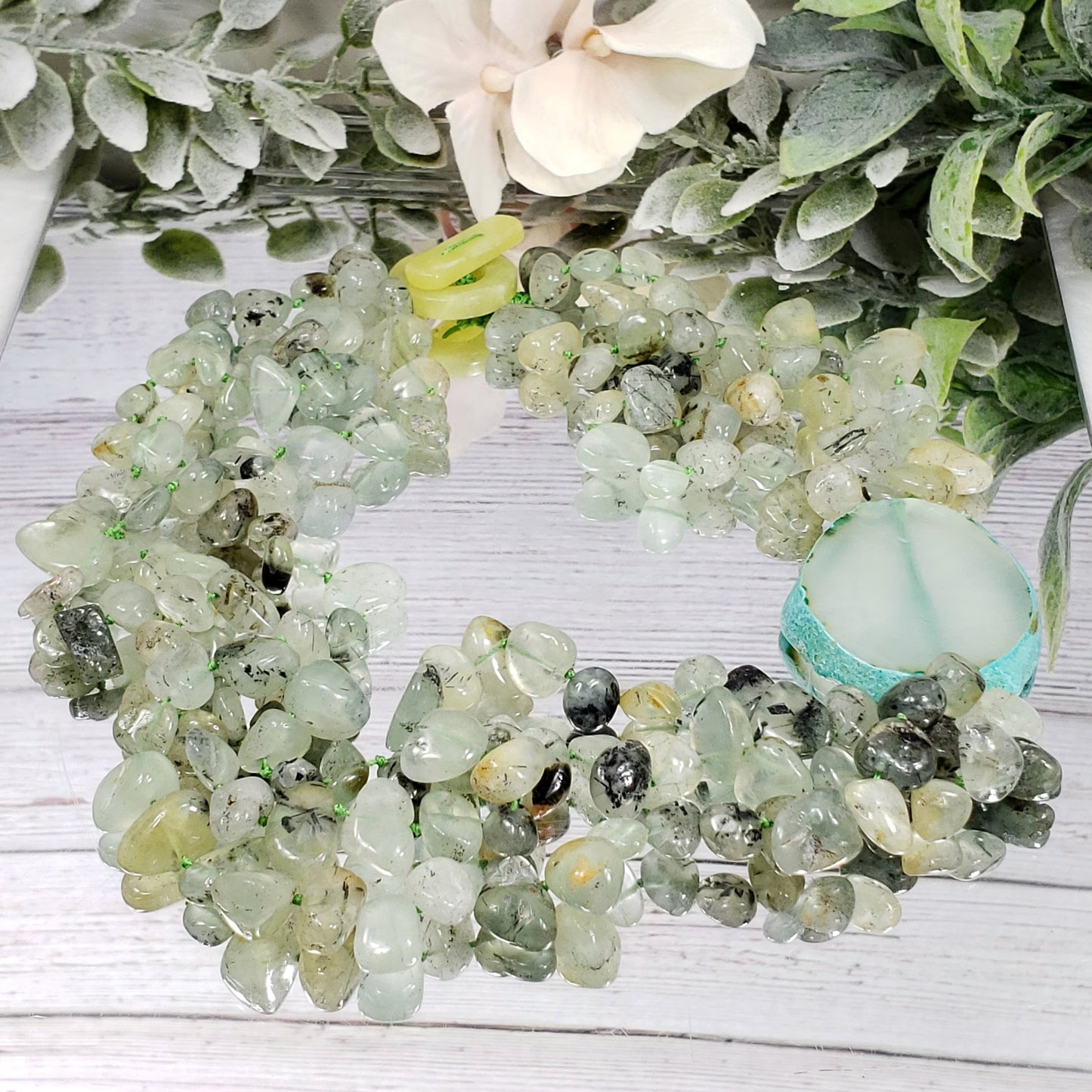 Prehnite & Epidote Mutli-Strand Necklace - Crystal Happenings