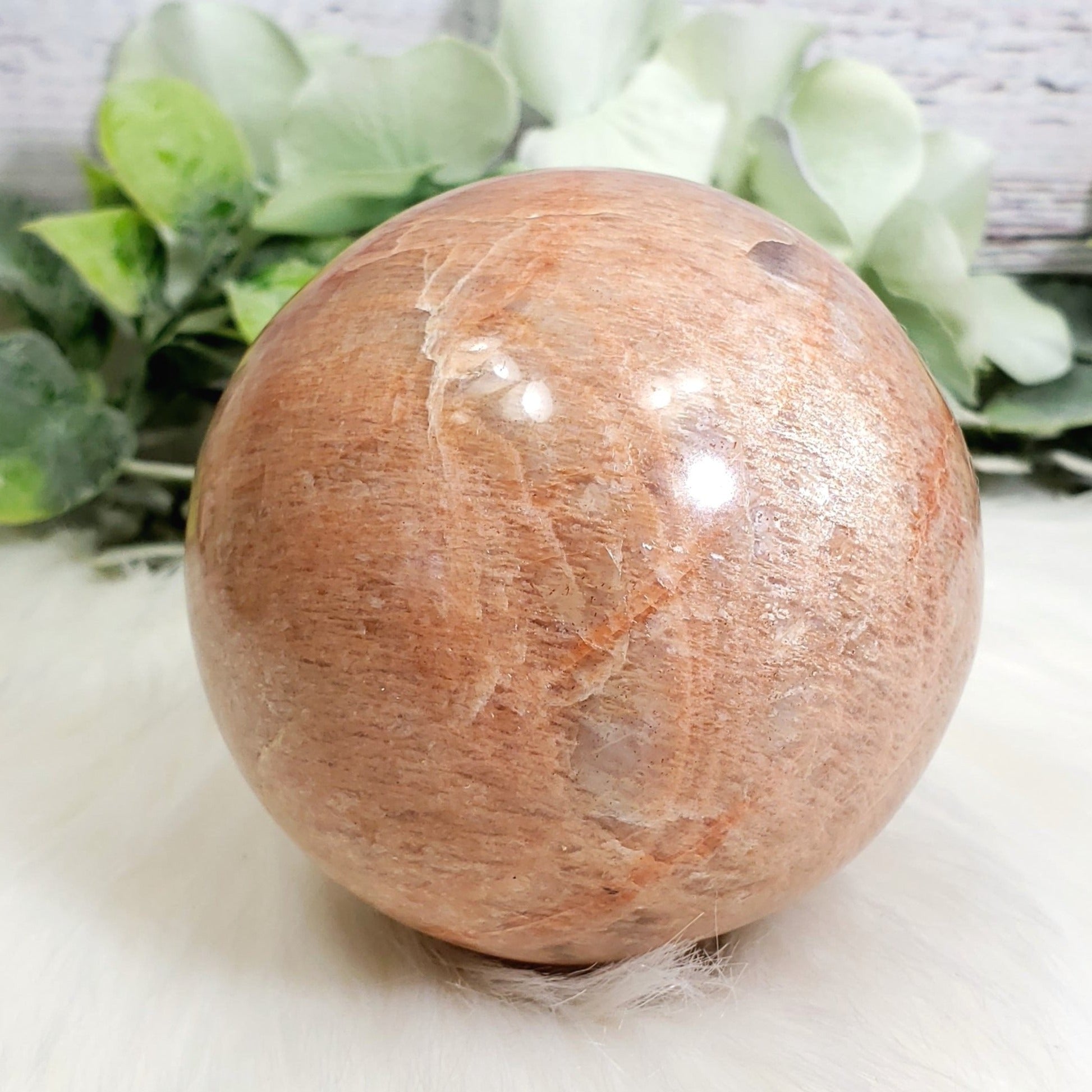 Peach Moonstone 1 - 79mm - Crystal Happenings