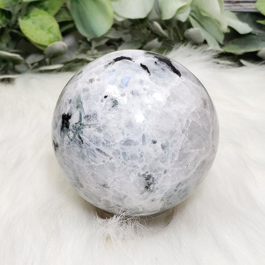 Rainbow Moonstone Sphere 63mm - Crystal Happenings