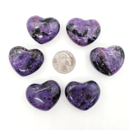 *Charoite 35mm Heart - Rare, High Quality - Crystal Happenings