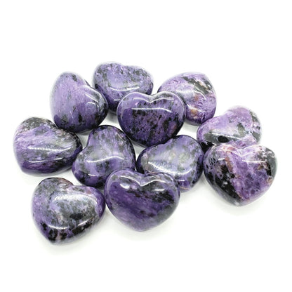 *Charoite 35mm Heart - Rare, High Quality - Crystal Happenings