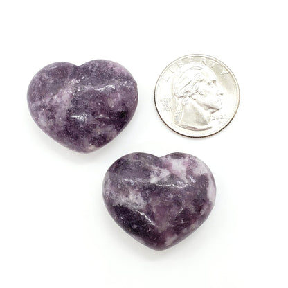 Lepidolite 30mm Heart - Crystal Happenings