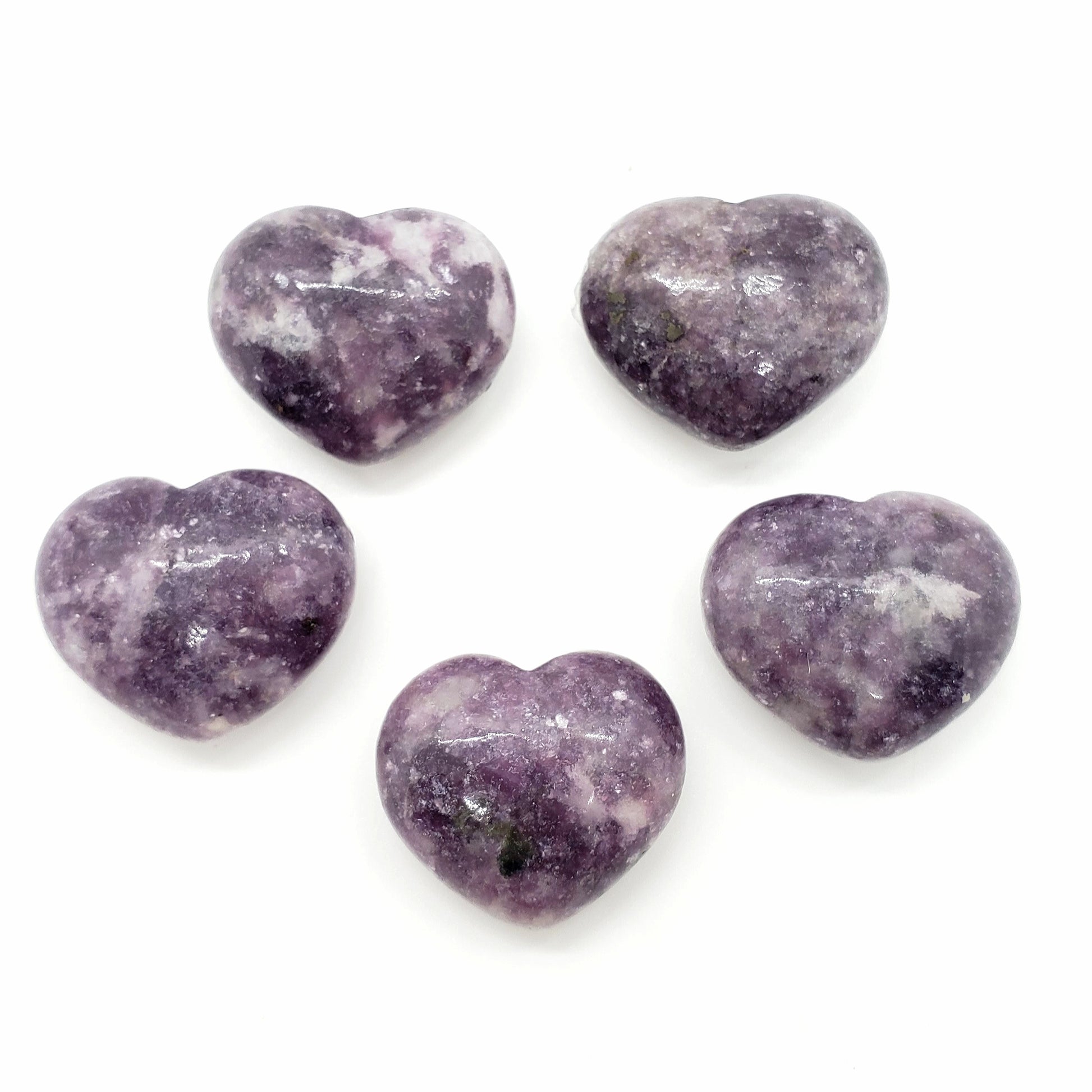 Lepidolite 30mm Heart - Crystal Happenings