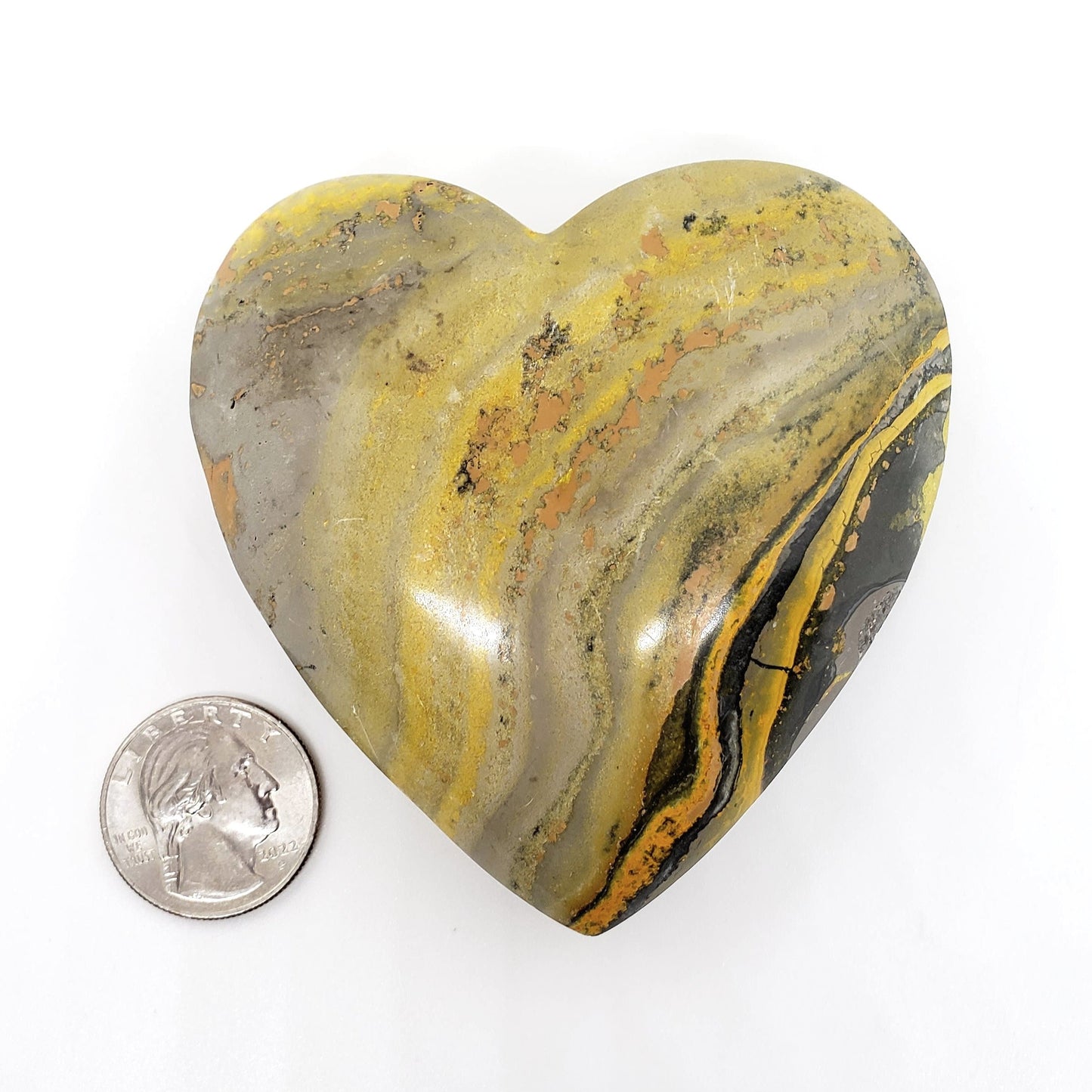 *Bumble Bee Jasper Large Heart BBJ-1 - Crystal Happenings