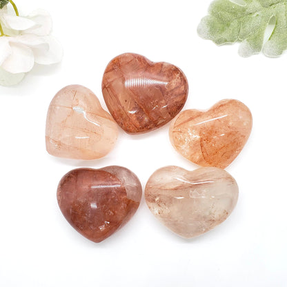 Fire Quartz Small Hearts (Hematoid Quartz) - Crystal Happenings