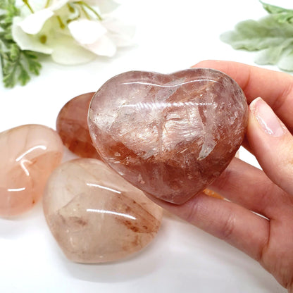 Fire Quartz Small Hearts (Hematoid Quartz) - Crystal Happenings