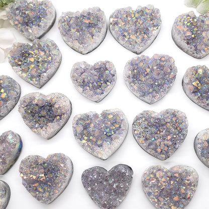 *Aura Amethyst Druzy Heart -Light - Crystal Happenings