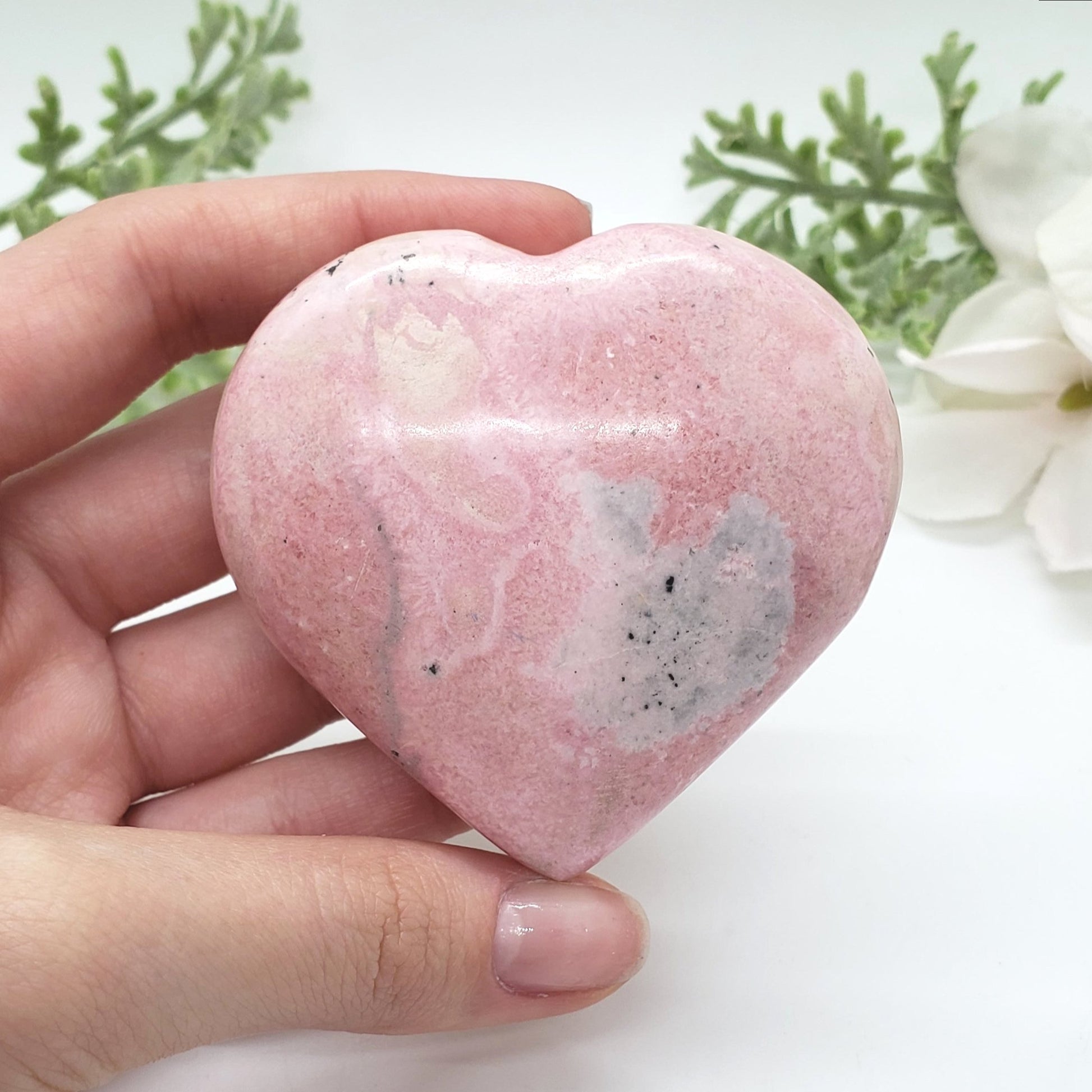 Rhodochrosite 60mm Heart - Crystal Happenings