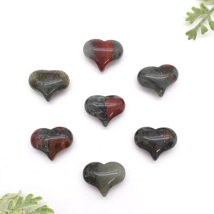 African Bloodstone - 1 inch Sweet Heart (25mm) - Crystal Happenings