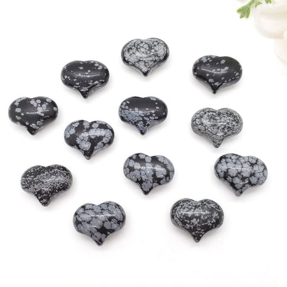 Snowflake Obsidian - 1 inch  Sweet Heart - Crystal Happenings