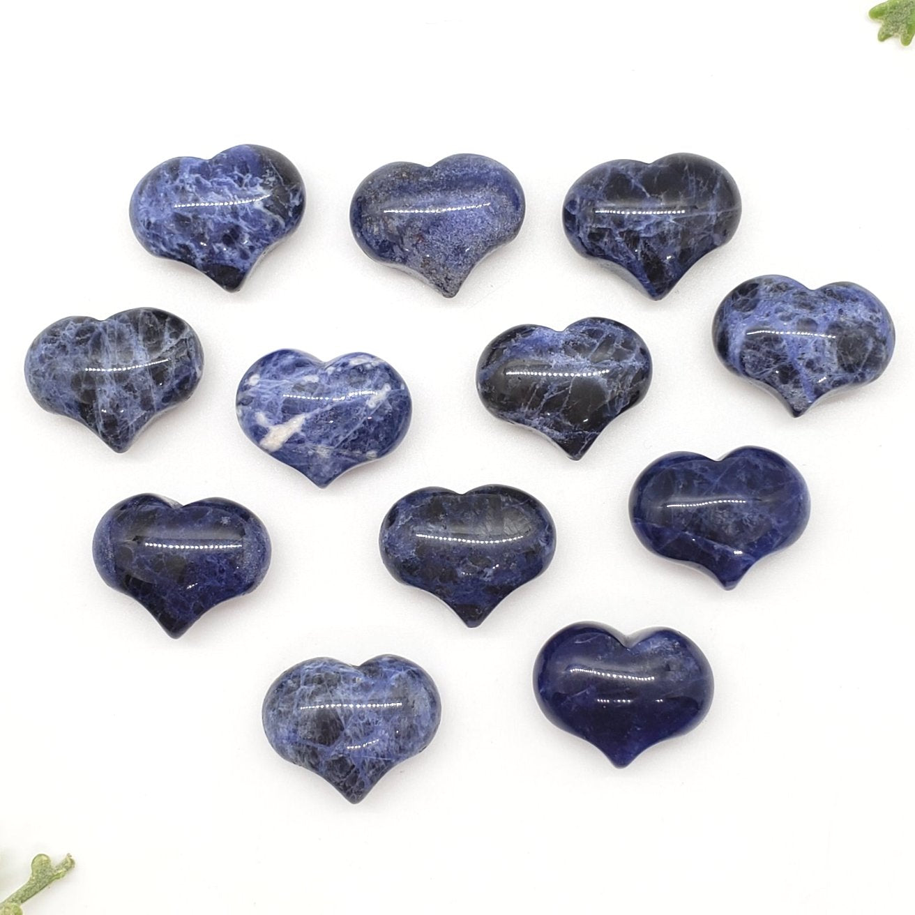 Sodalite- 1 inch Sweet Heart (25mm) - Crystal Happenings