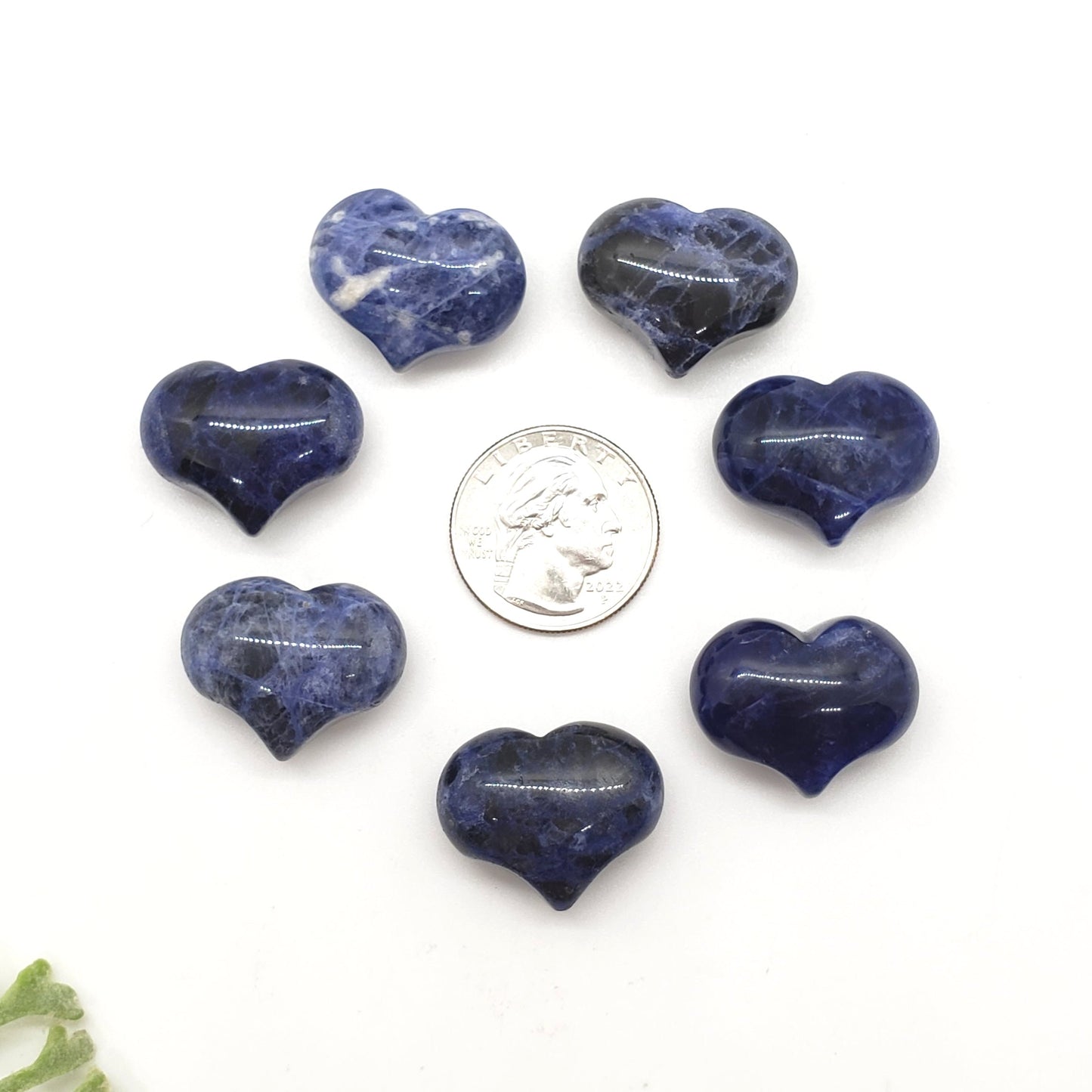 Sodalite- 1 inch Sweet Heart (25mm) - Crystal Happenings