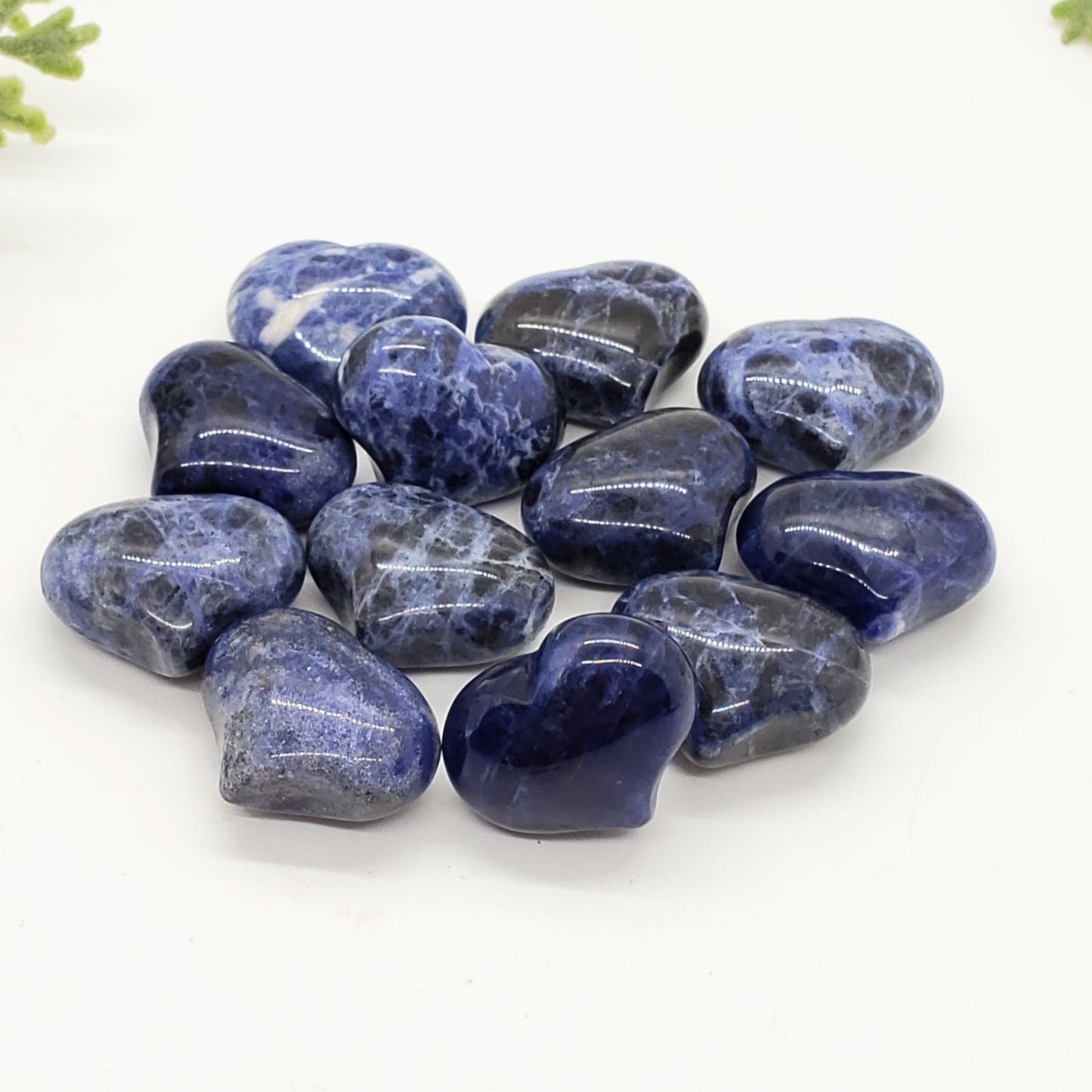 Sodalite- 1 inch Sweet Heart (25mm) - Crystal Happenings