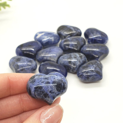 Sodalite- 1 inch Sweet Heart (25mm) - Crystal Happenings