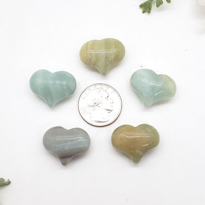 Amazonite - 1 inch Sweet Heart - Crystal Happenings