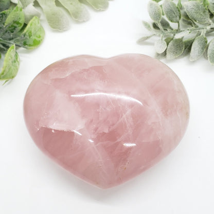 XL Rose Quartz Heart - 1.5 lbs - Crystal Happenings