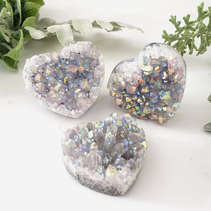 Angel Aura Amethyst Geode Hearts