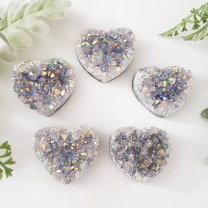 Angel Aura Amethyst Geode Hearts