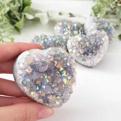 Angel Aura Amethyst Geode Hearts