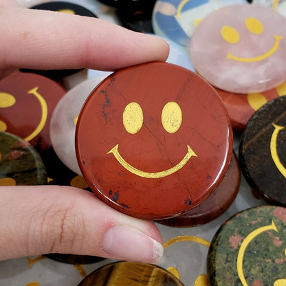 Smiley Face Crystal Pocket Stone