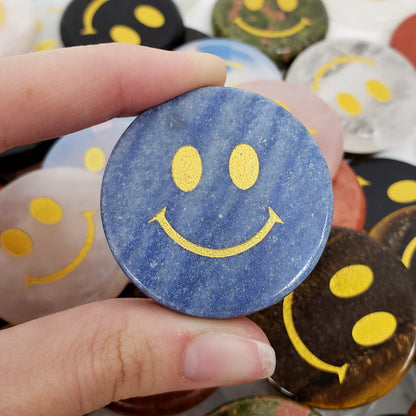 Smiley Face Crystal Pocket Stone