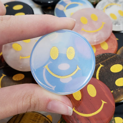 Smiley Face Crystal Pocket Stone