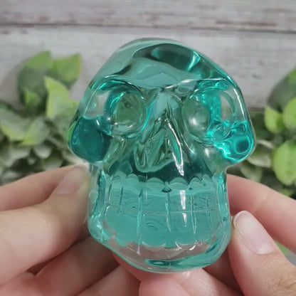 Aqua Obsidian Crystal Skull