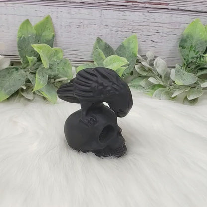 Black Onyx Raven & Skull