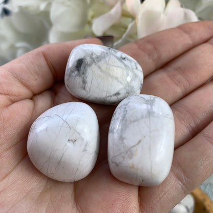 White Howlite Tumble - Crystal Happenings