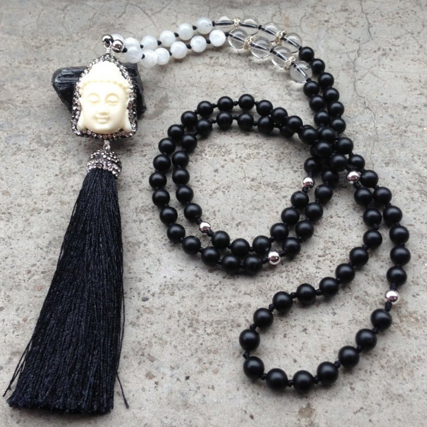 Pave Buddha Head Necklace - Crystal Happenings