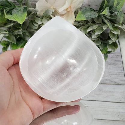 Selenite Water Drop Offering Bowl